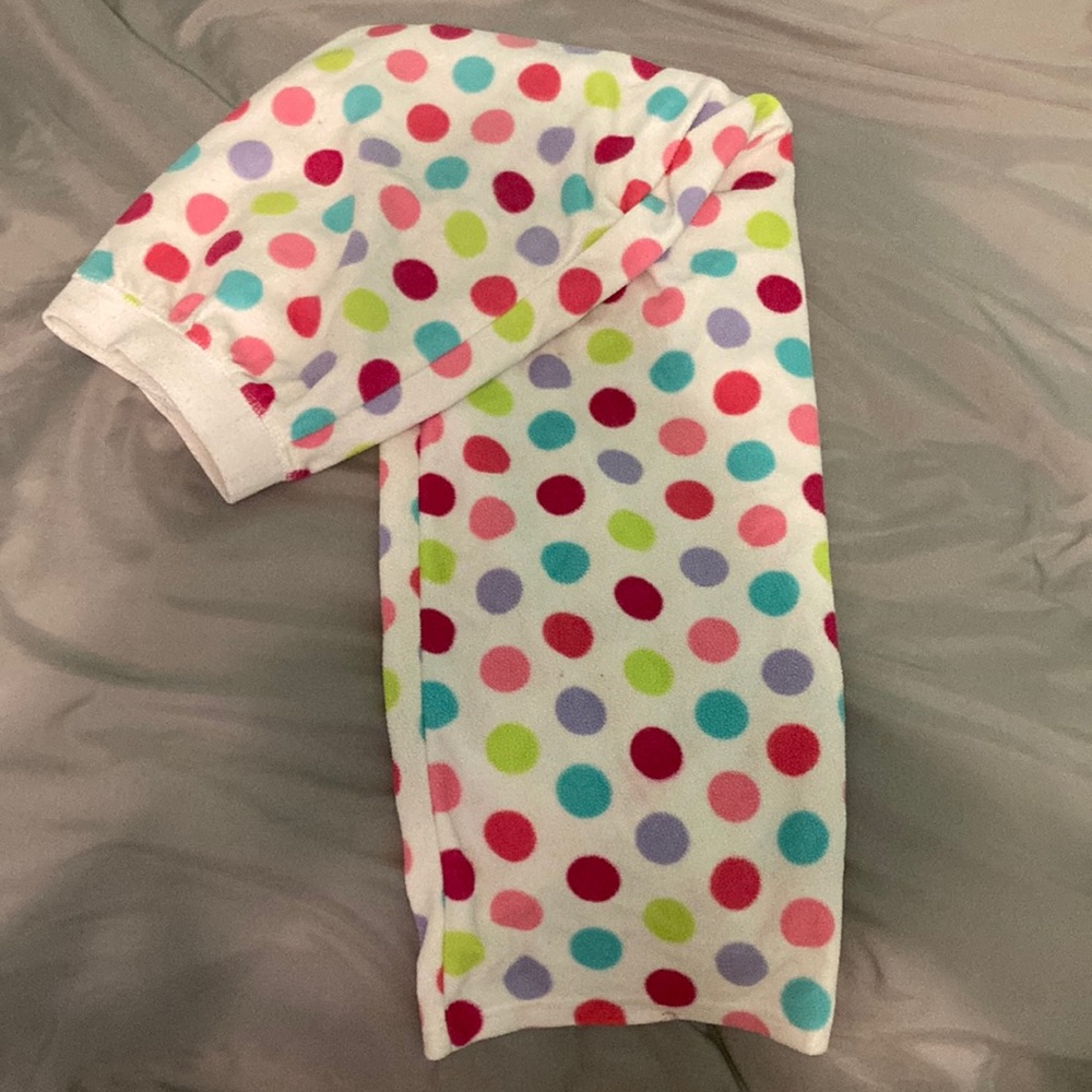 Cute rainbow spotted pj pants. Very comfortable and warm